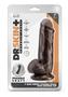 Dr. Skin Plus Gold Collection Girthy Posable Dildo With Balls And Suction Cup 7in - Chocolate